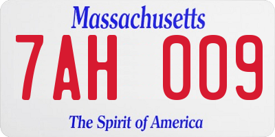 MA license plate 7AH009