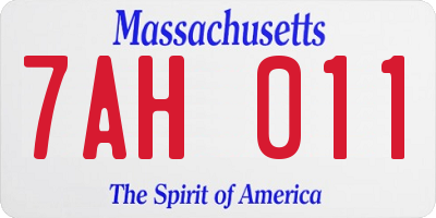 MA license plate 7AH011