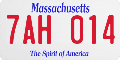 MA license plate 7AH014