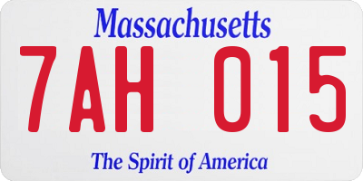 MA license plate 7AH015