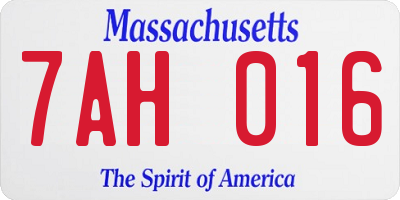 MA license plate 7AH016