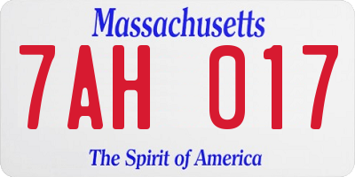 MA license plate 7AH017