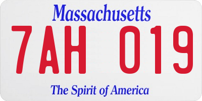 MA license plate 7AH019
