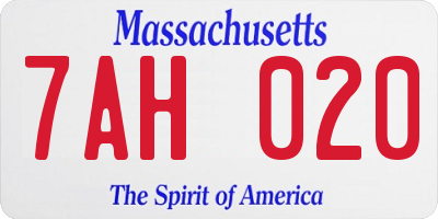 MA license plate 7AH020