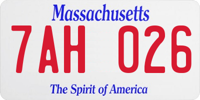 MA license plate 7AH026
