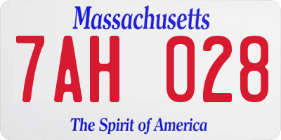 MA license plate 7AH028