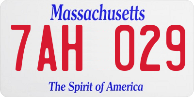 MA license plate 7AH029
