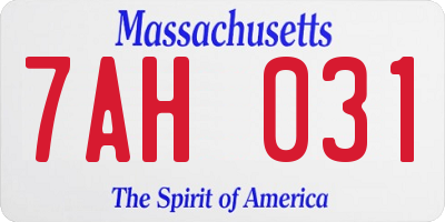 MA license plate 7AH031
