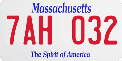 MA license plate 7AH032