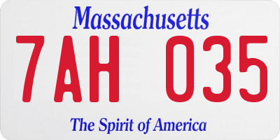 MA license plate 7AH035