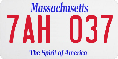 MA license plate 7AH037