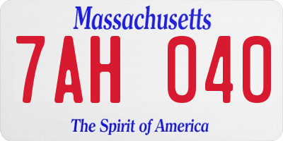 MA license plate 7AH040