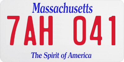MA license plate 7AH041