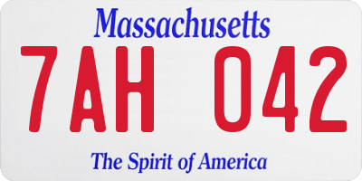 MA license plate 7AH042