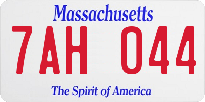 MA license plate 7AH044