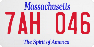 MA license plate 7AH046