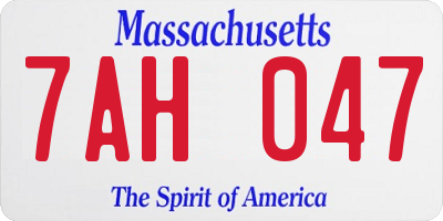 MA license plate 7AH047