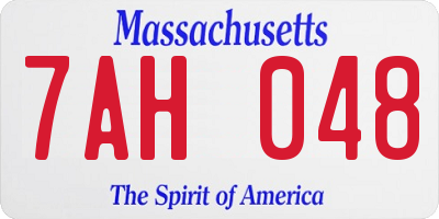 MA license plate 7AH048