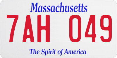 MA license plate 7AH049