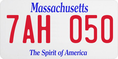 MA license plate 7AH050