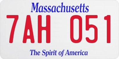 MA license plate 7AH051