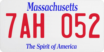 MA license plate 7AH052