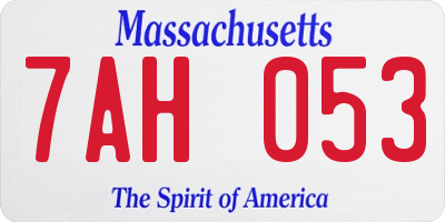 MA license plate 7AH053