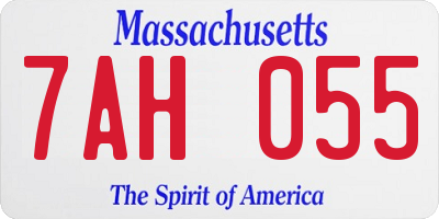 MA license plate 7AH055