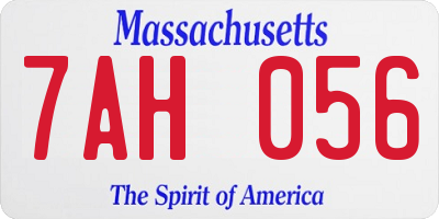 MA license plate 7AH056