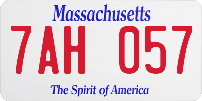 MA license plate 7AH057