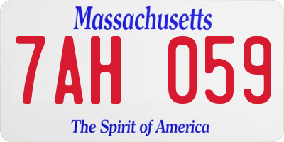 MA license plate 7AH059