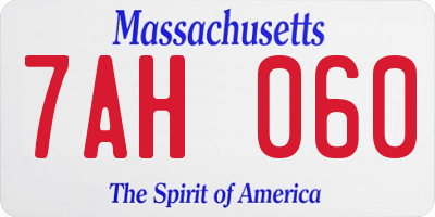 MA license plate 7AH060