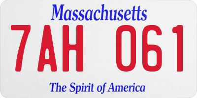 MA license plate 7AH061