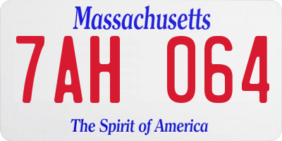 MA license plate 7AH064