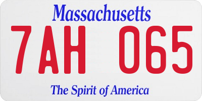 MA license plate 7AH065