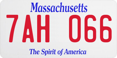 MA license plate 7AH066