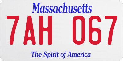 MA license plate 7AH067