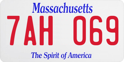 MA license plate 7AH069