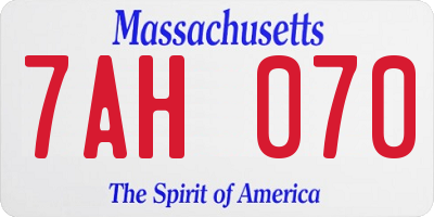 MA license plate 7AH070