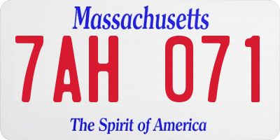 MA license plate 7AH071