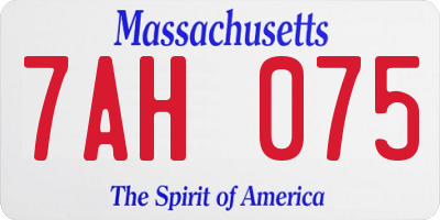 MA license plate 7AH075