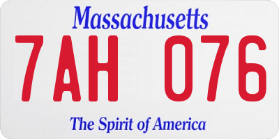 MA license plate 7AH076