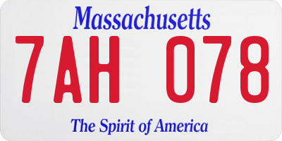 MA license plate 7AH078