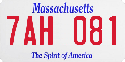 MA license plate 7AH081