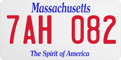 MA license plate 7AH082