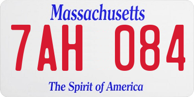 MA license plate 7AH084