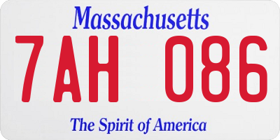 MA license plate 7AH086