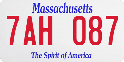 MA license plate 7AH087