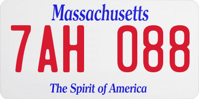 MA license plate 7AH088