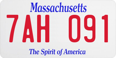 MA license plate 7AH091